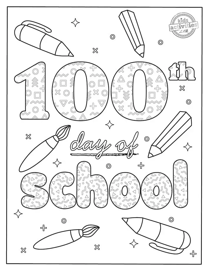 Ausmalbilder zum 100. Schultag 8