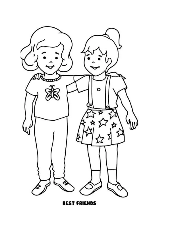 2 Girls Coloring Pages 13