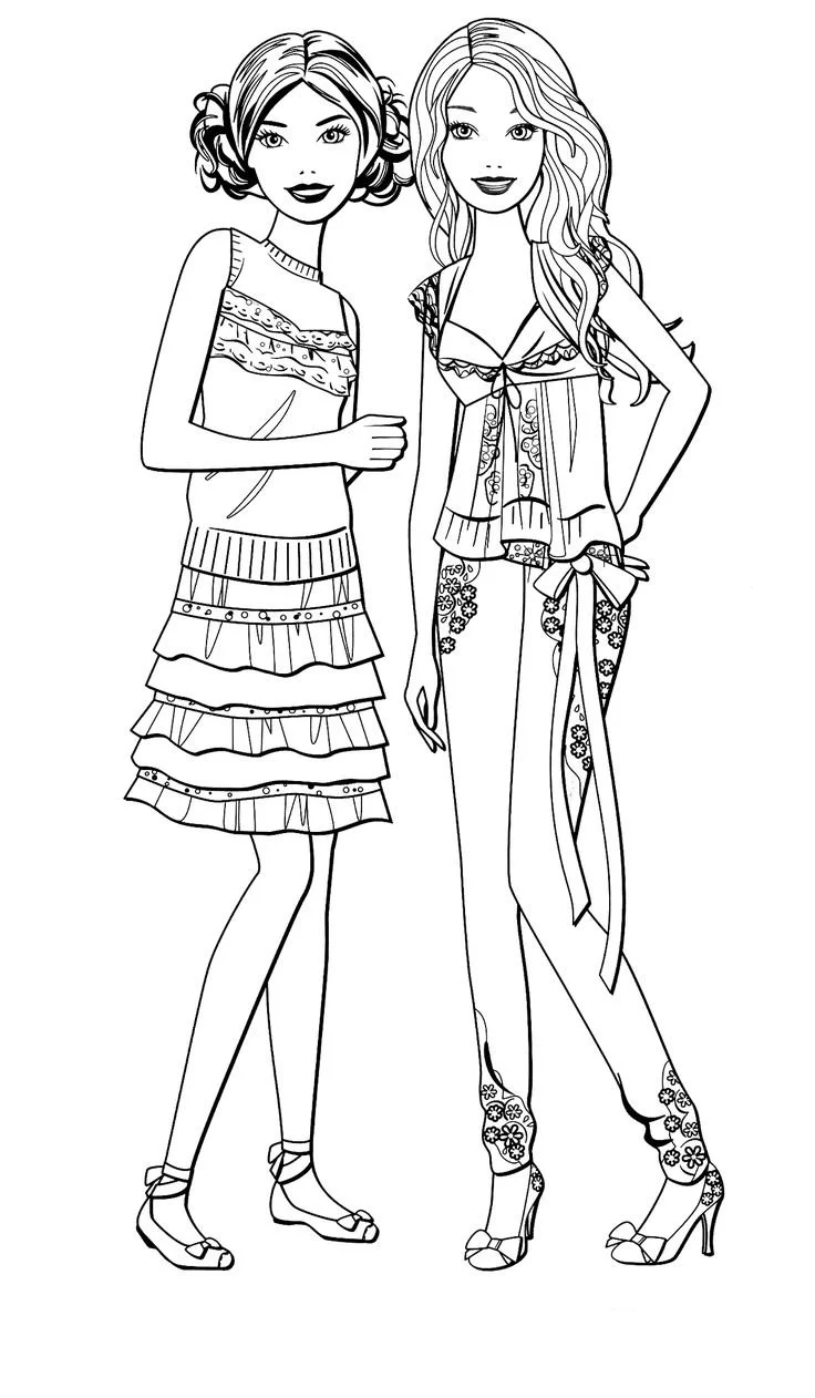 2 Girls Coloring Pages 18