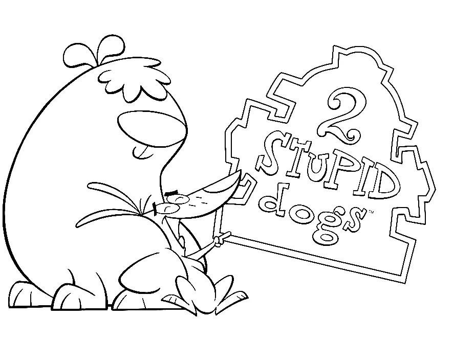 2 Stupid Dogs Coloring Pages 6