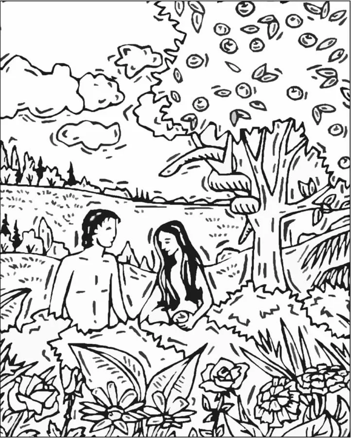 Desenhos de Adao E Eva Para Colorir 43