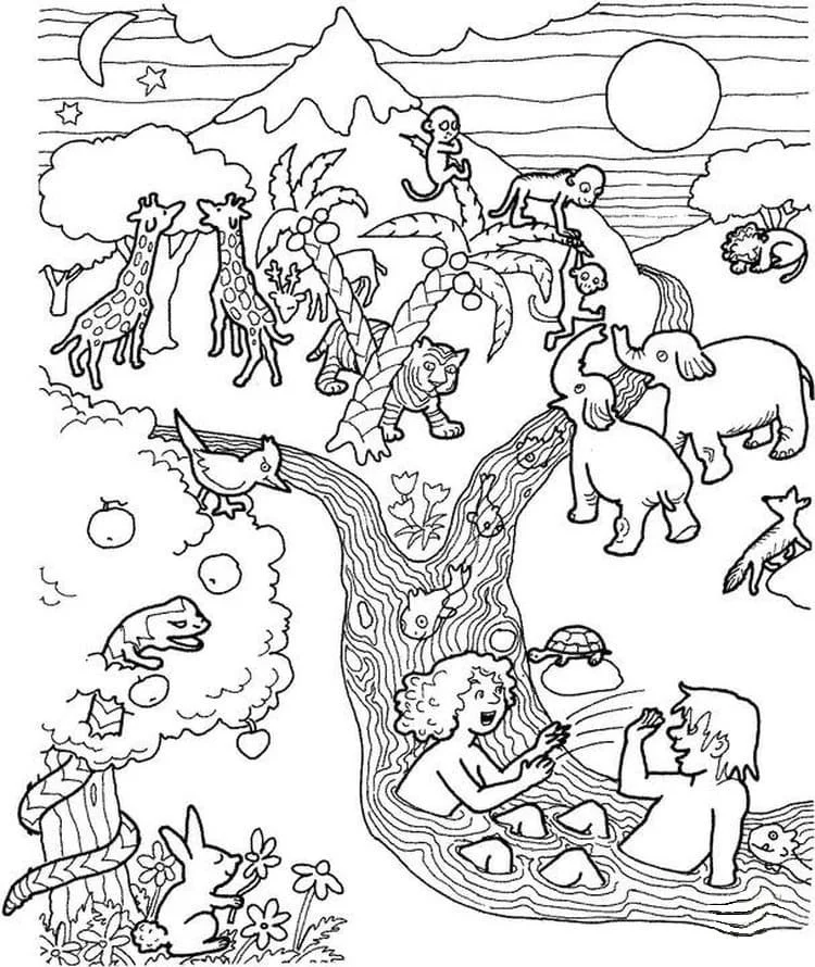Desenhos de Adao E Eva Para Colorir 46