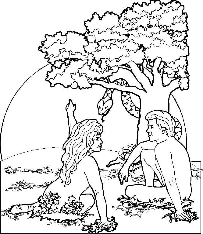 Desenhos de Adao E Eva Para Colorir 6