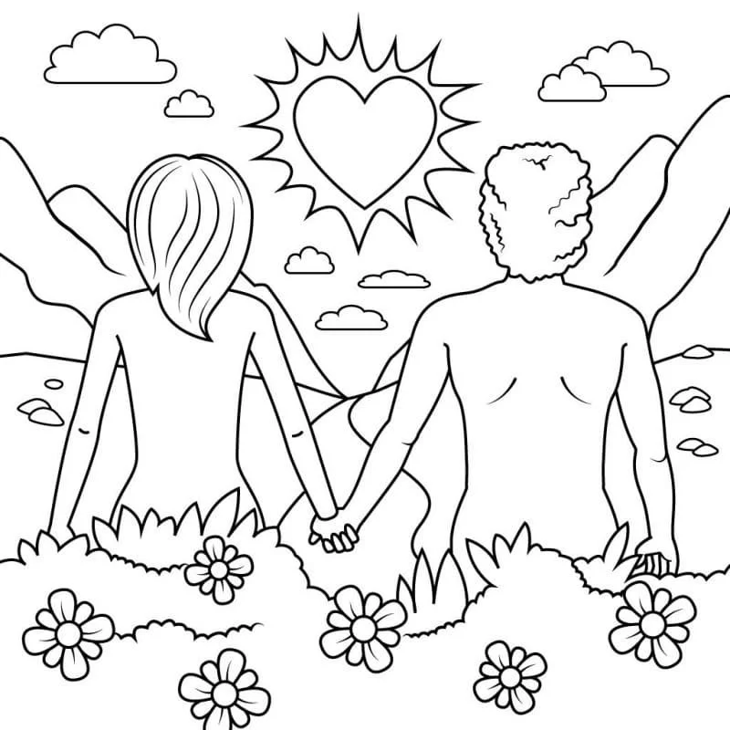 Desenhos de Adao E Eva Para Colorir 74