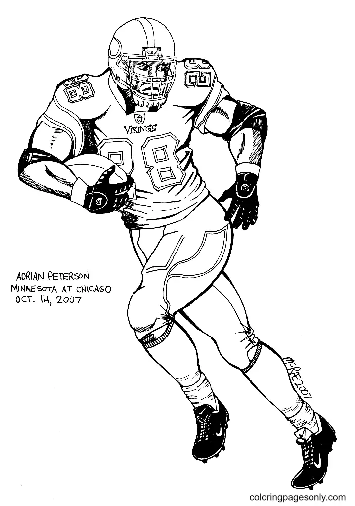 Desenhos de Adrian Peterson Para Colorir 2