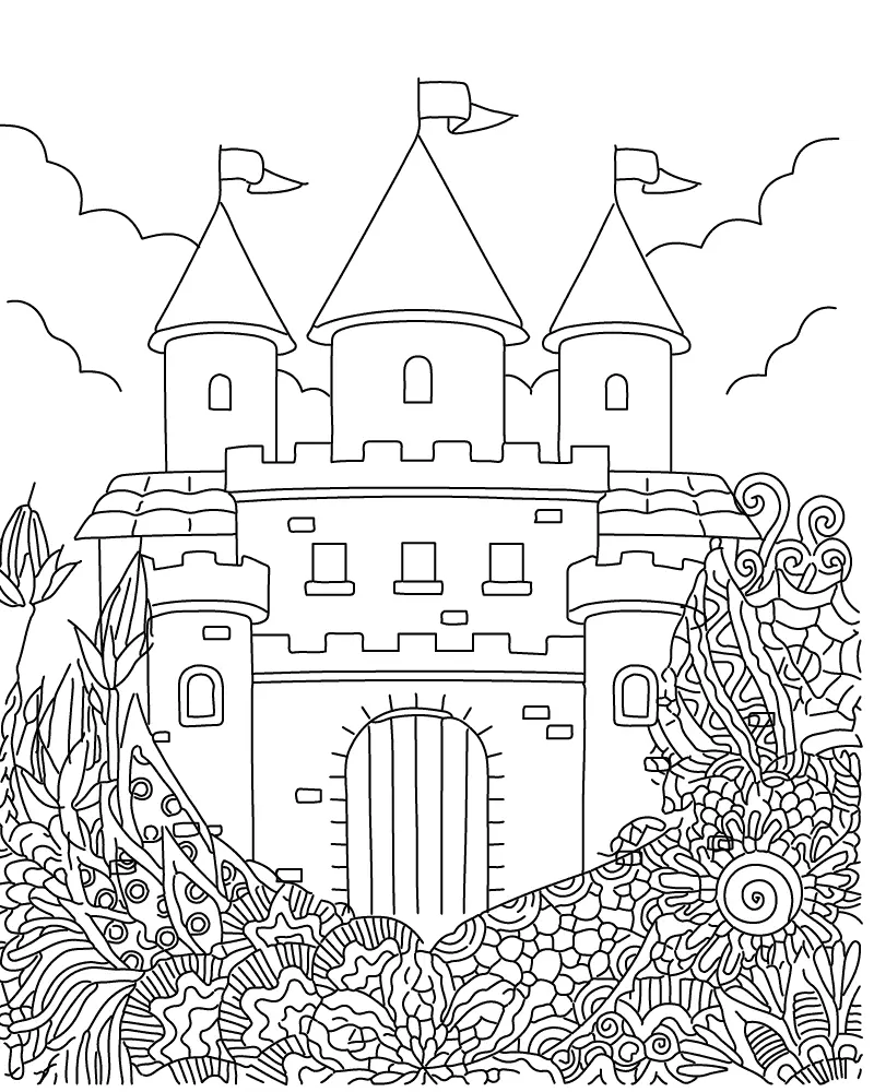 Ausmalbilder für Erwachsene Landschaft 13