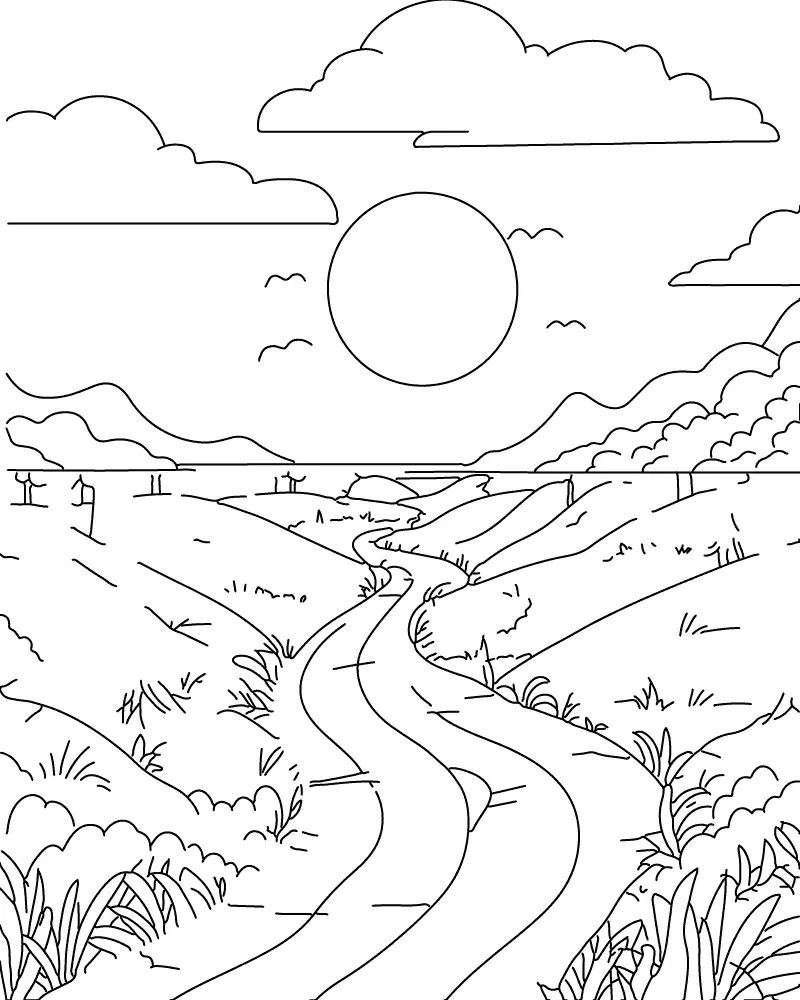 Ausmalbilder für Erwachsene Landschaft 18