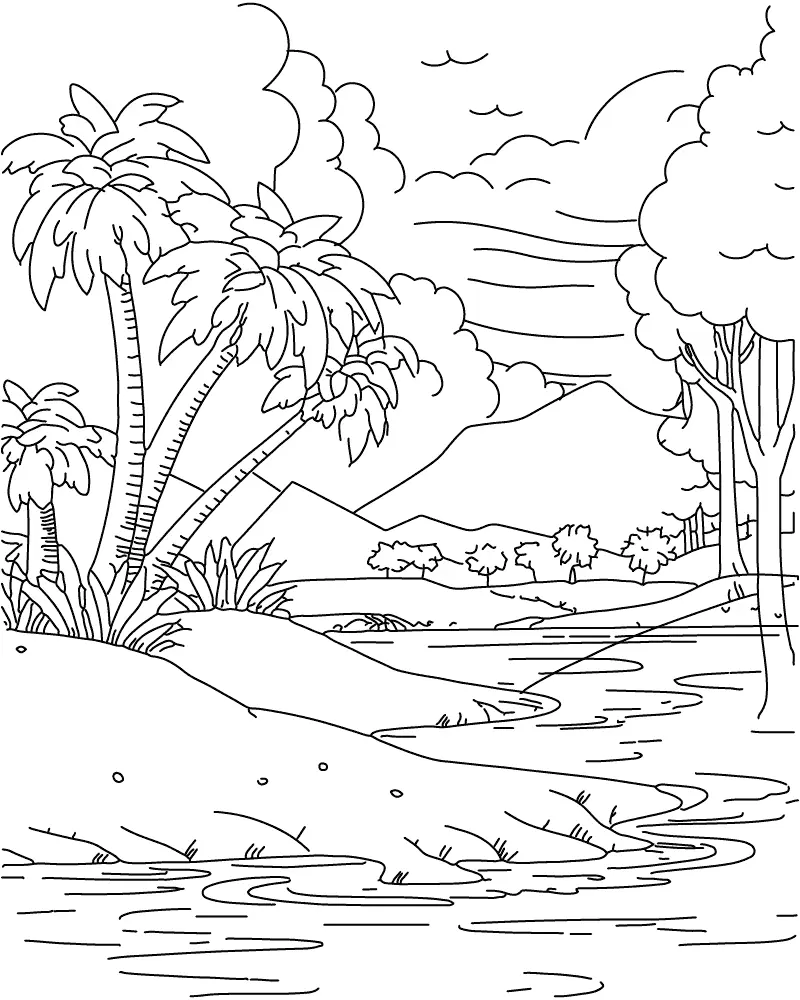 Ausmalbilder für Erwachsene Landschaft 19