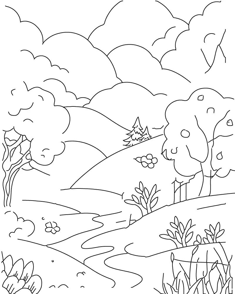 Adult Landscape Coloring Pages