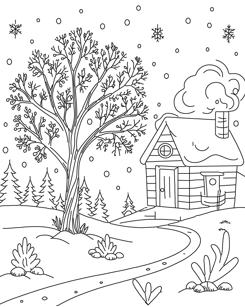 Ausmalbilder für Erwachsene Landschaft 8