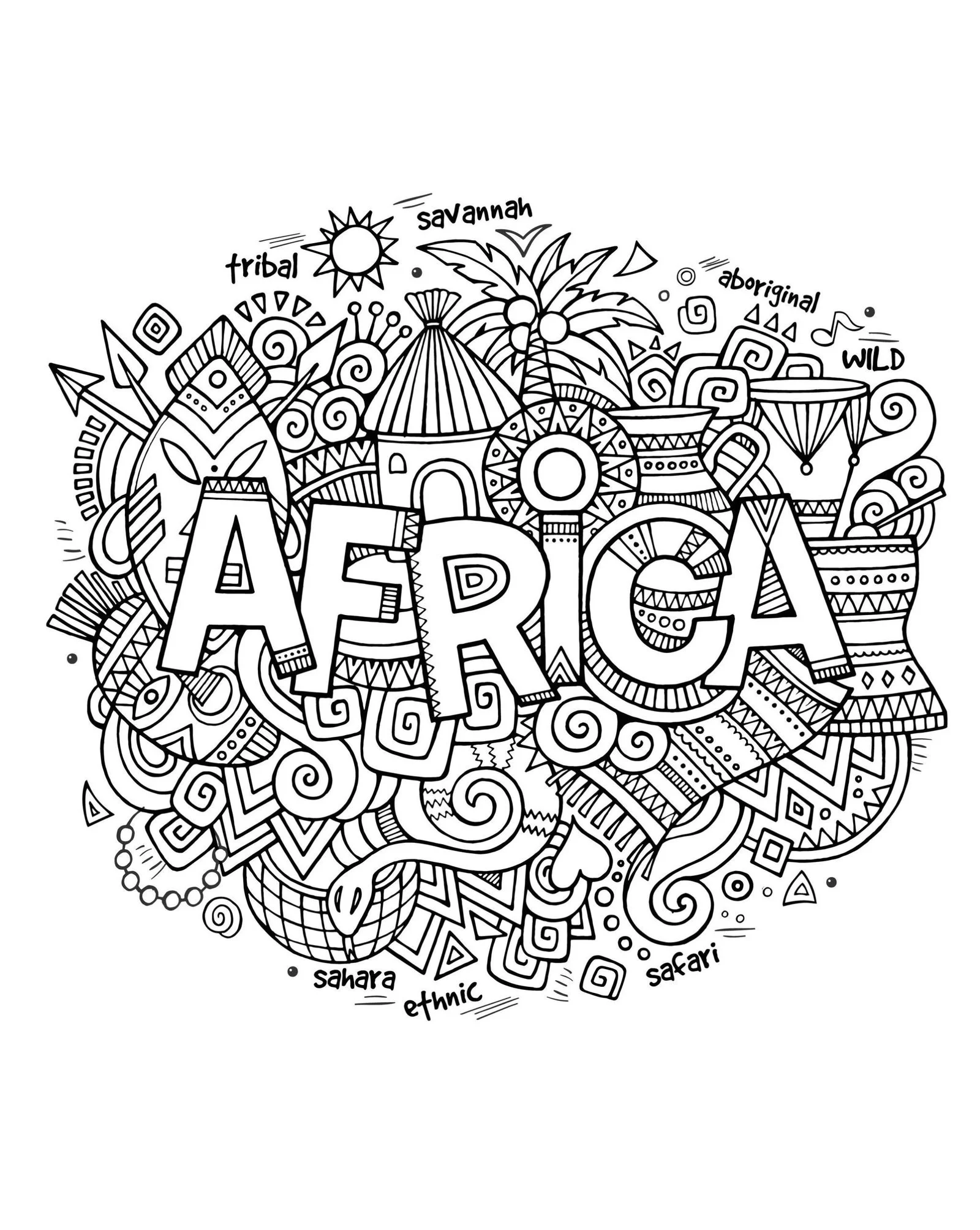 Africa Coloring Pages 1