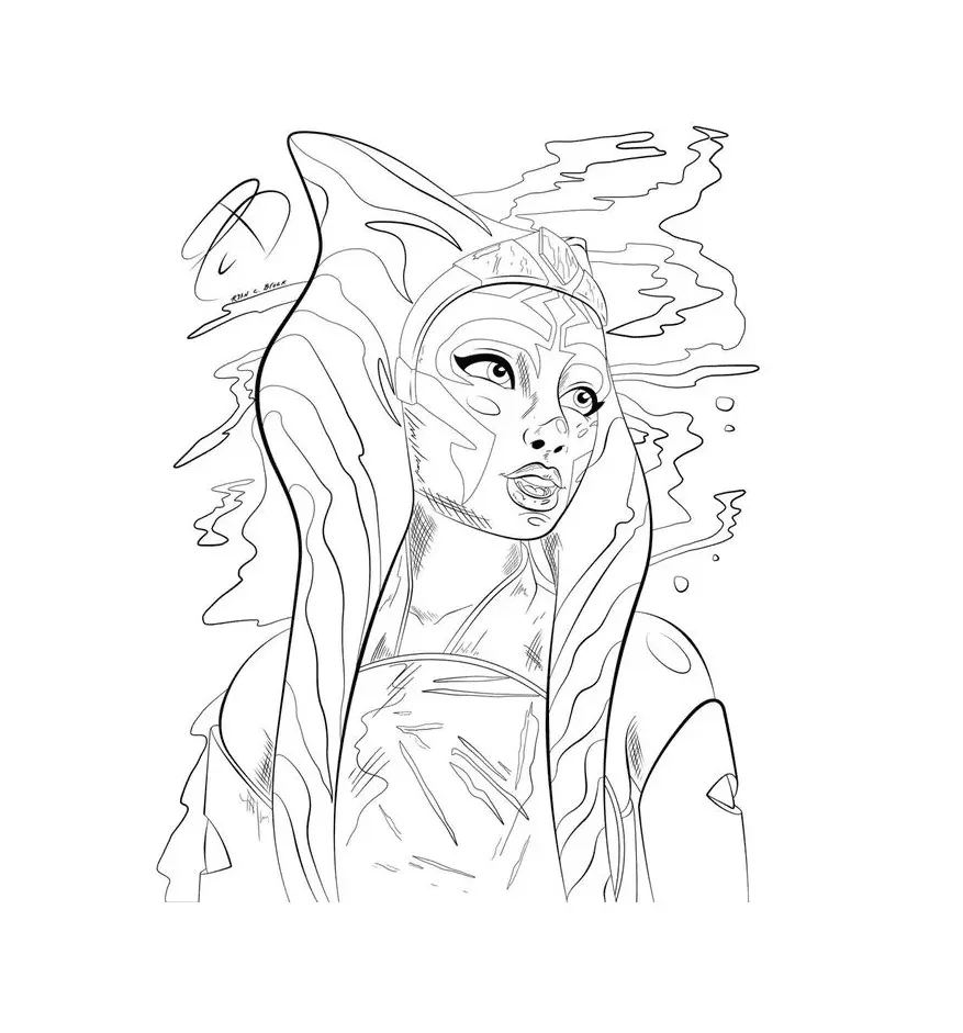 Desenhos de Ahsoka Para Colorir 9