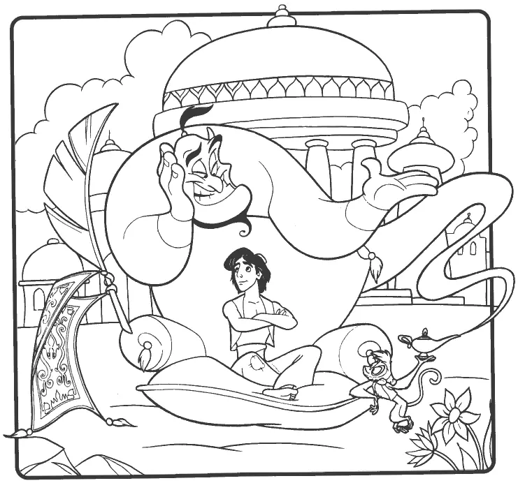 Aladdin Para Colorear 35