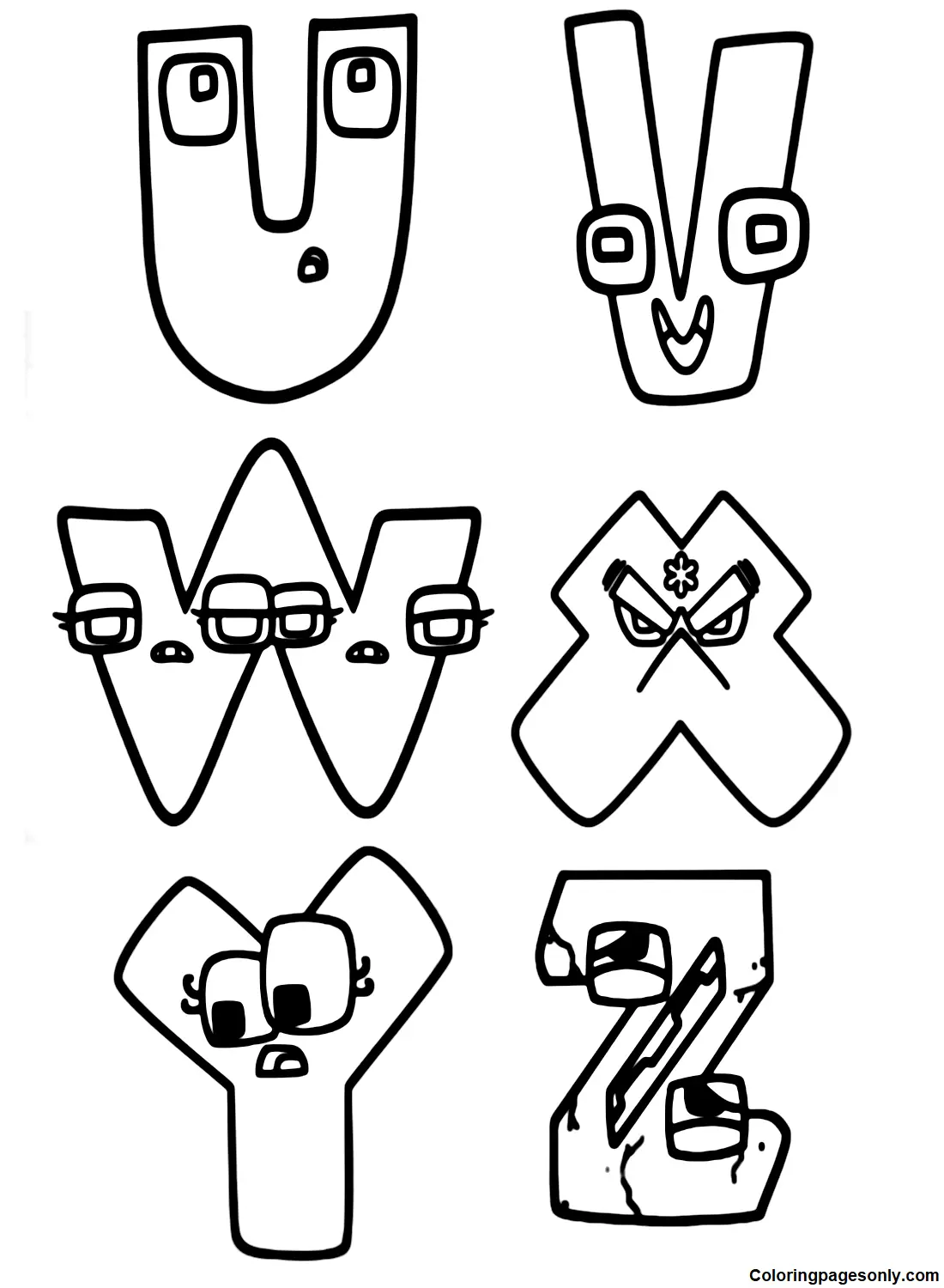 Alphabet Lore Coloring Pages 1