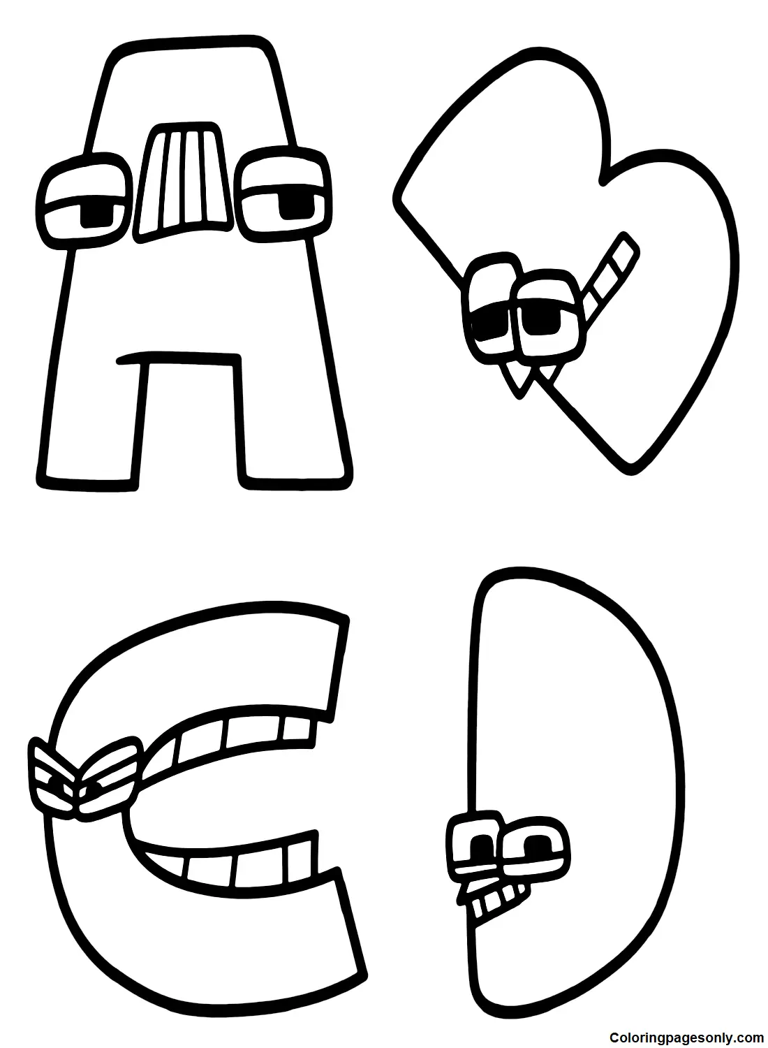 Alphabet Lore Coloring Pages 2