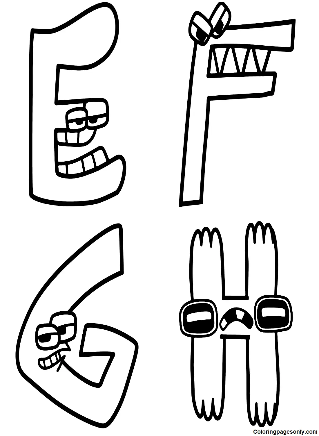 Alphabet Lore Coloring Pages 5