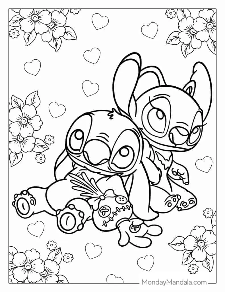 Angel und Stitch Ausmalbilder 3