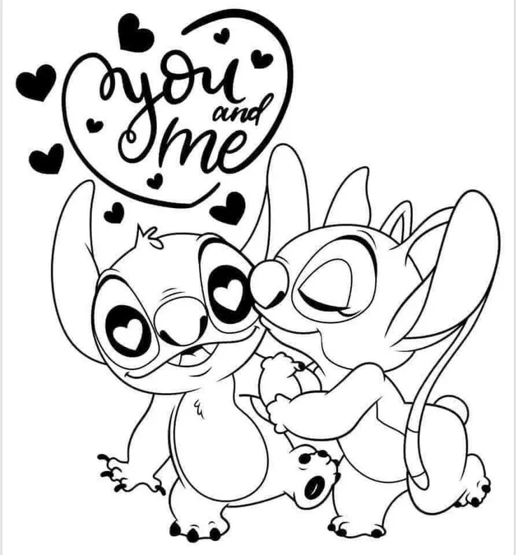 Angel und Stitch Ausmalbilder 5