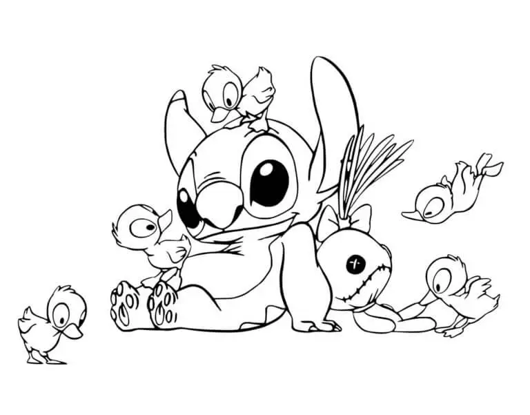 Angel und Stitch Ausmalbilder 9