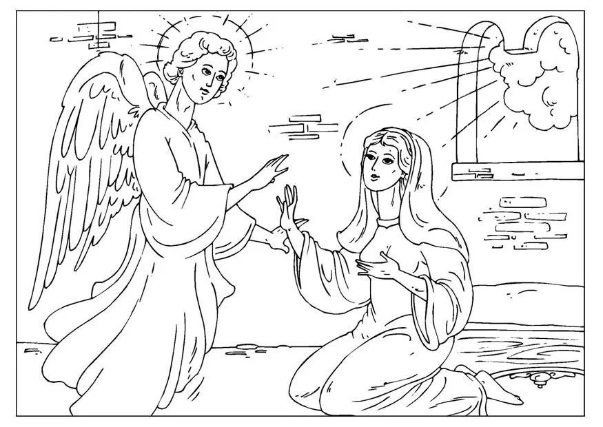 angel Gabriel Para Colorear 12