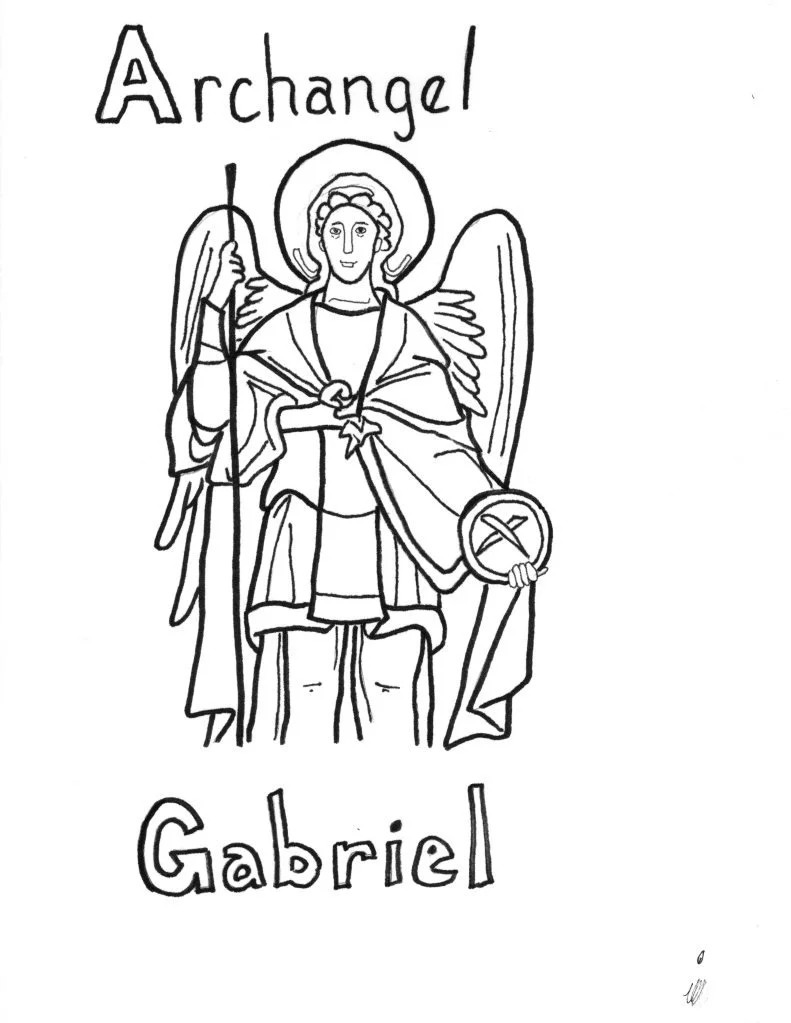 angel Gabriel Para Colorear 13