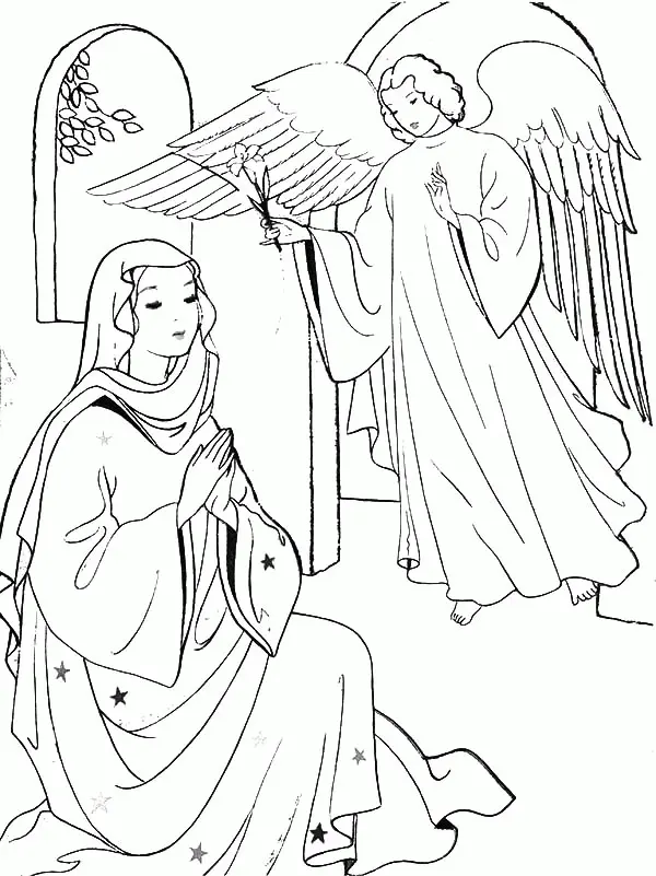 angel Gabriel Para Colorear 14