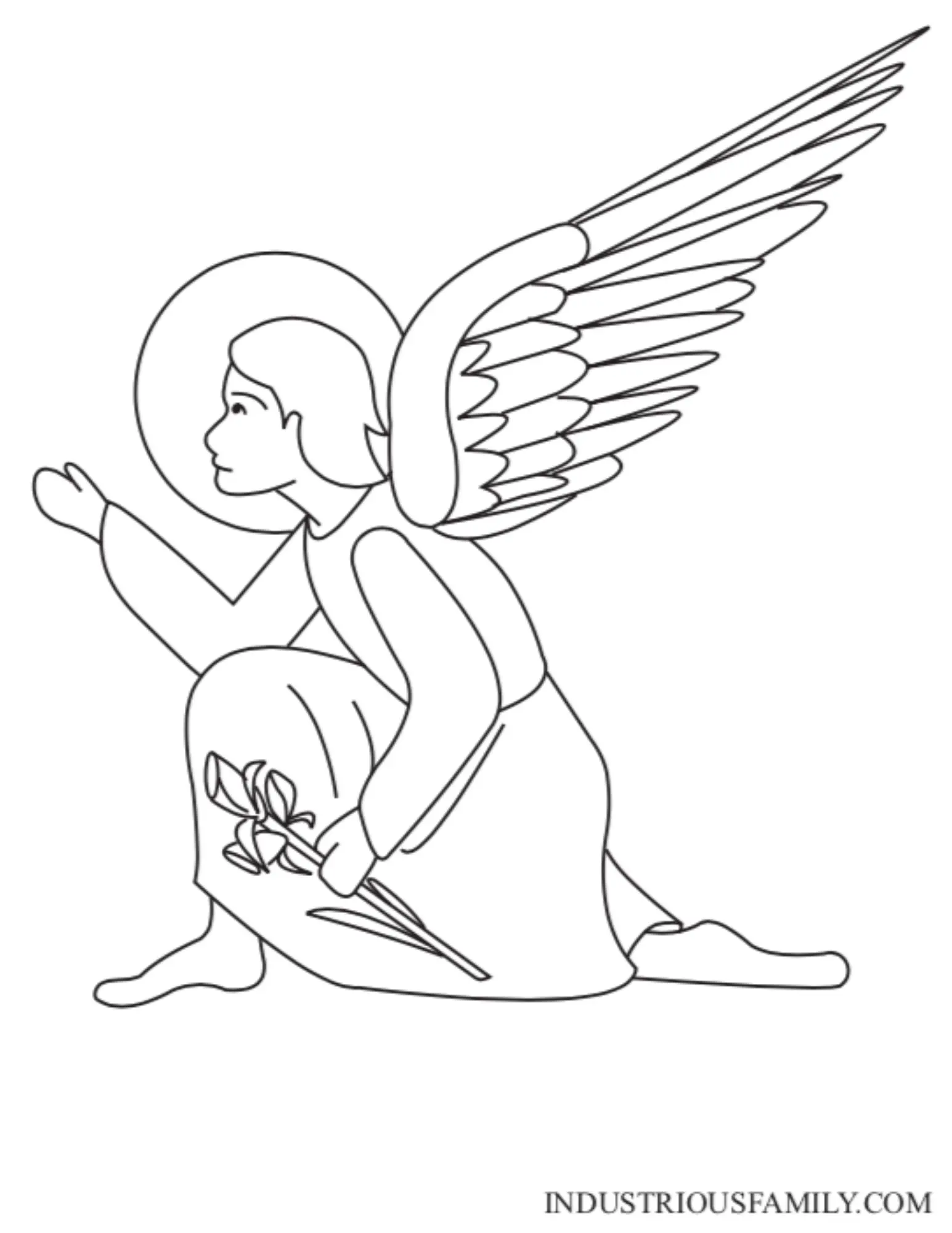 angel Gabriel Para Colorear 2