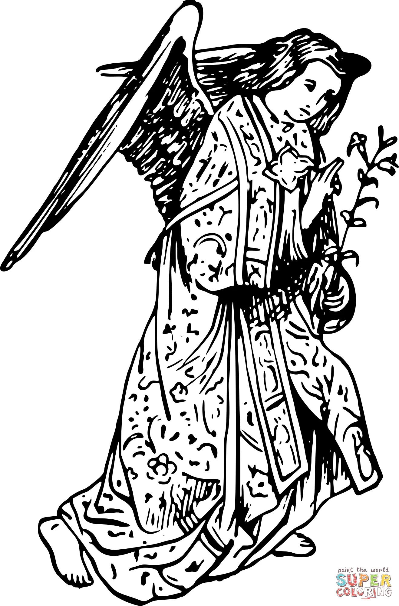 angel Gabriel Para Colorear 29