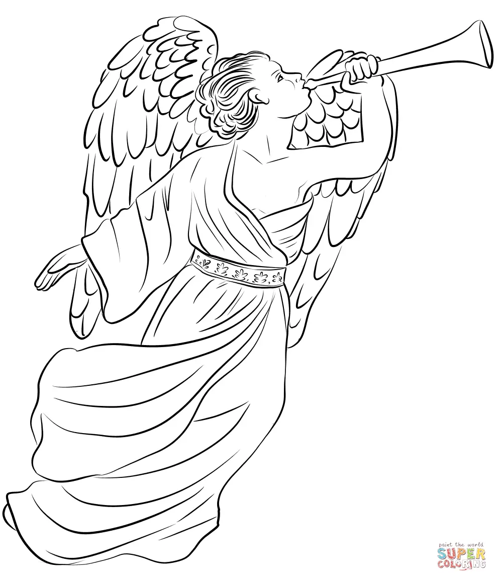 angel Gabriel Para Colorear 9