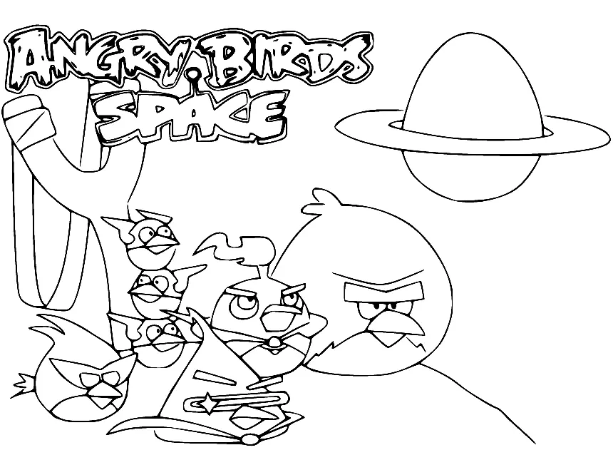 Angry Birds Space Coloring Pages 10