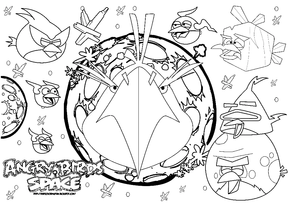 Angry Birds Space Coloring Pages 13