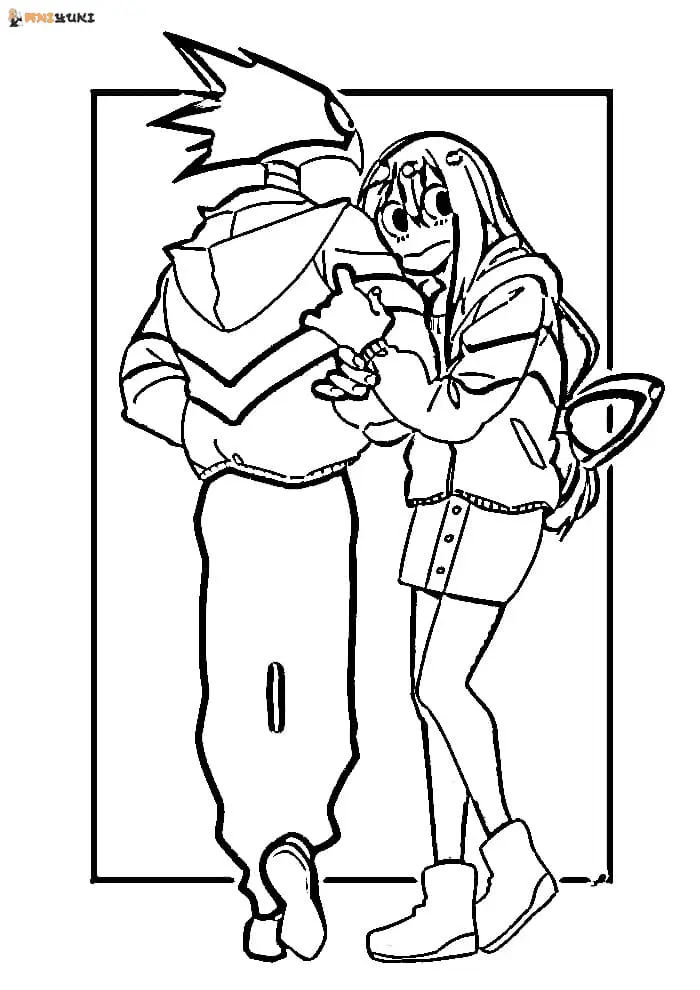 Desenhos de casal anime Para Colorir