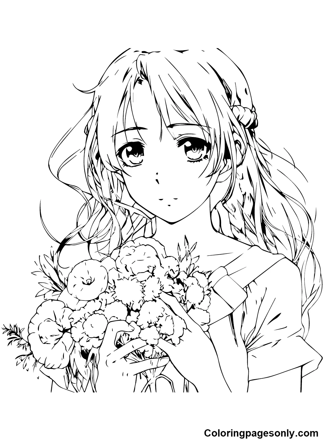 Desenhos de Garotas de Anime Para Colorir 24