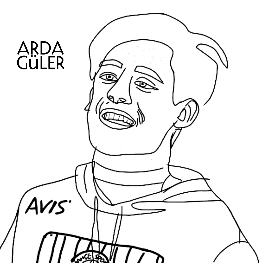 Arda Guler Para Colorir 8