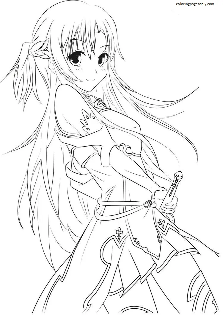 Asuna Coloring Pages 1