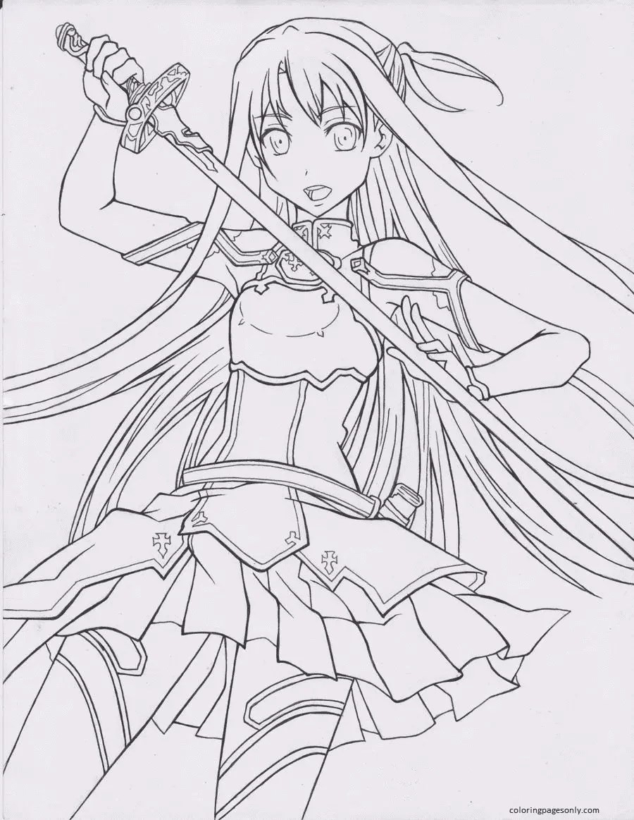 Desenhos de Asuna Para Colorir