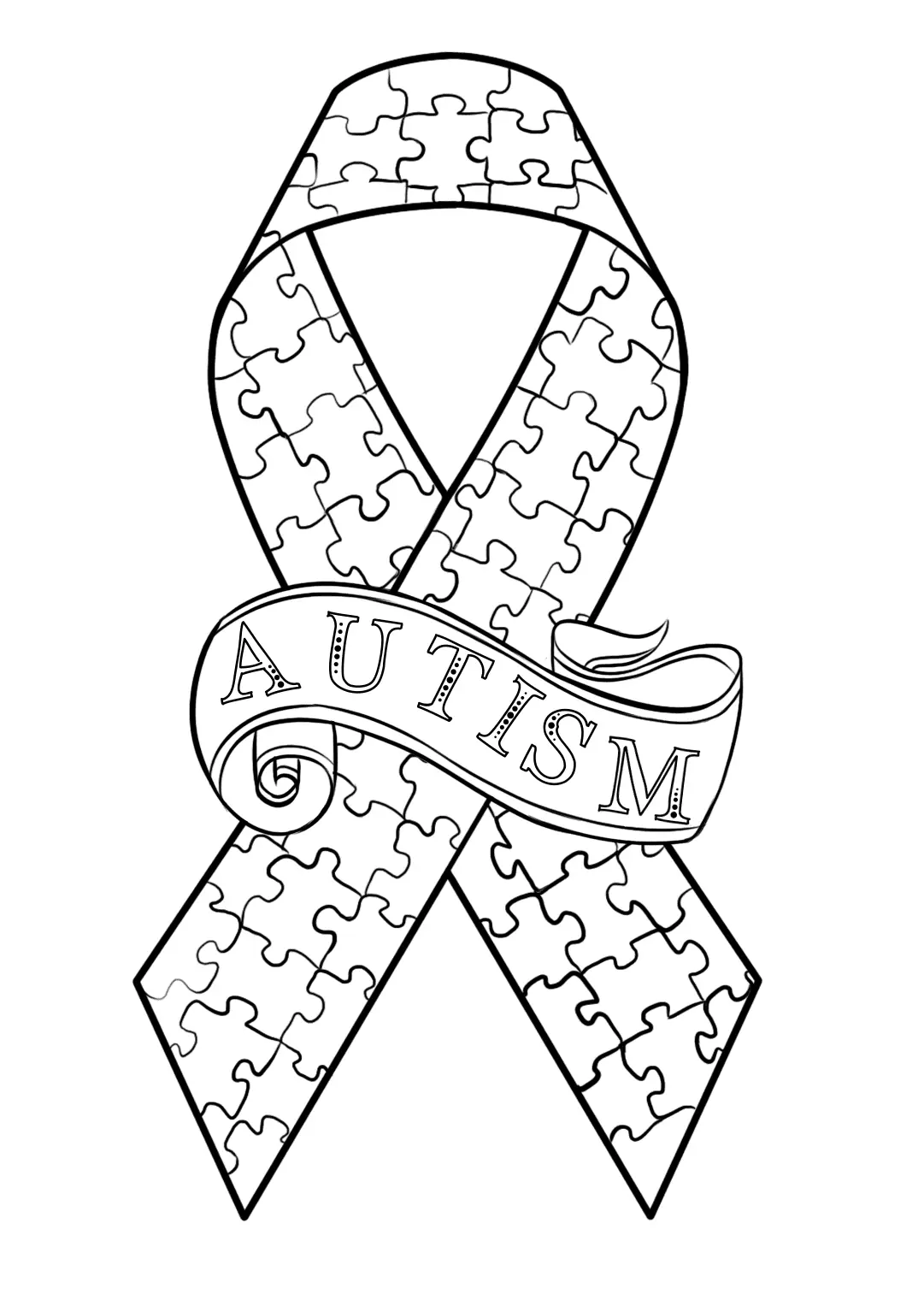 Desenhos de Paginas de Conscientizacao Sobre O Autismo Para Colorir 1
