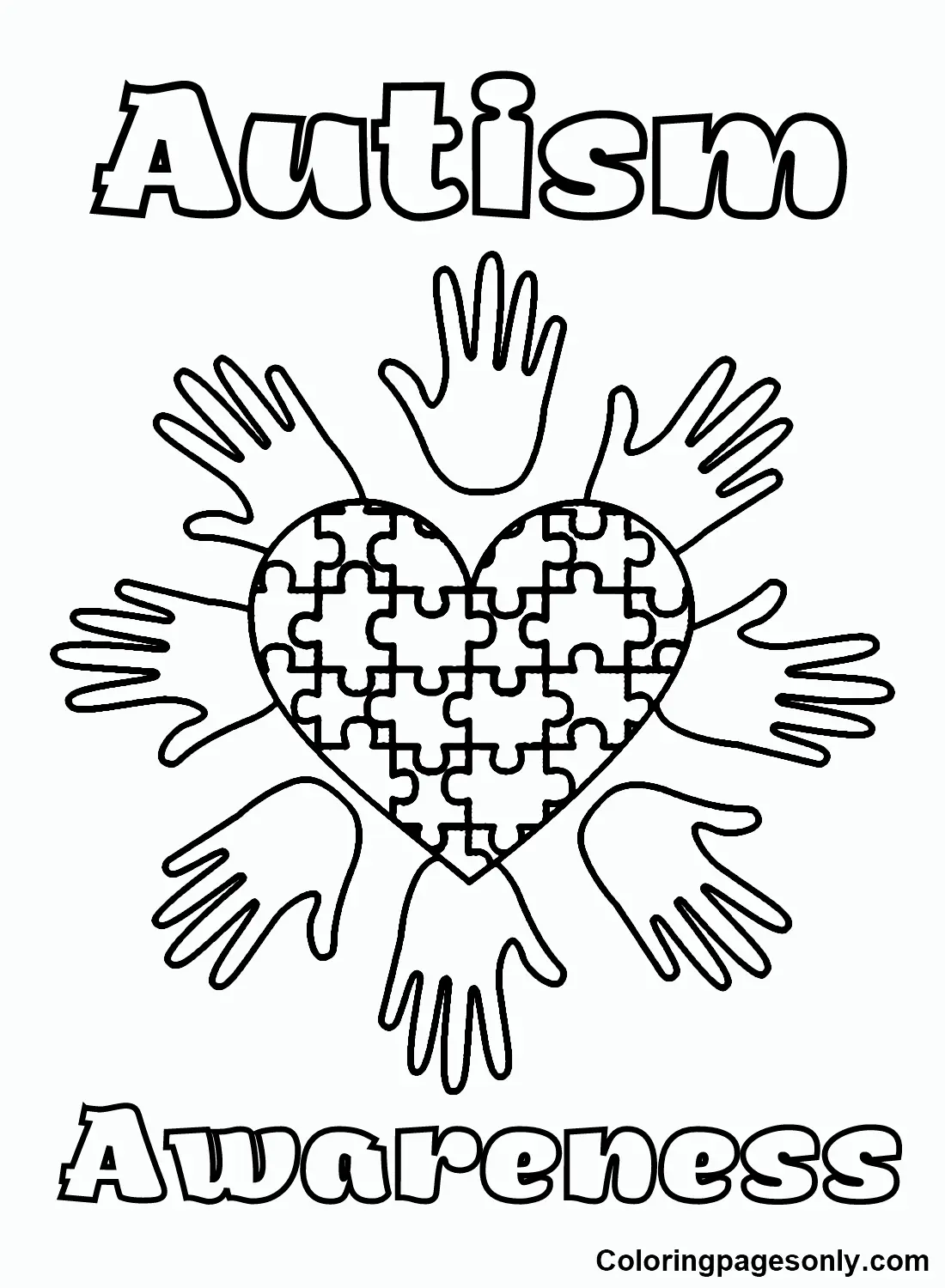 Desenhos de Paginas de Conscientizacao Sobre O Autismo Para Colorir 104
