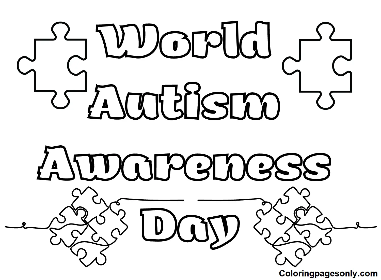 Desenhos de Paginas de Conscientizacao Sobre O Autismo Para Colorir 106