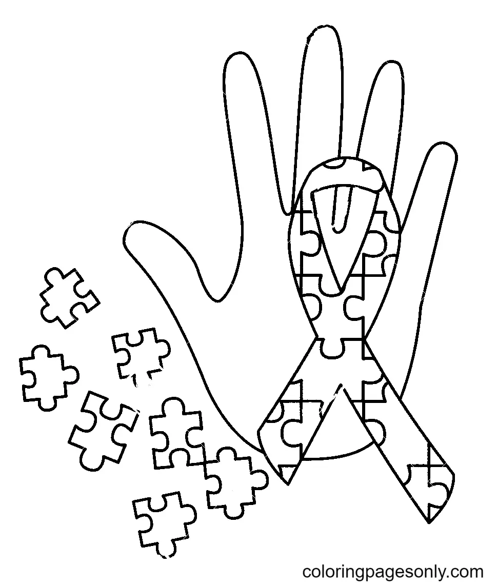 Desenhos de Paginas de Conscientizacao Sobre O Autismo Para Colorir 23