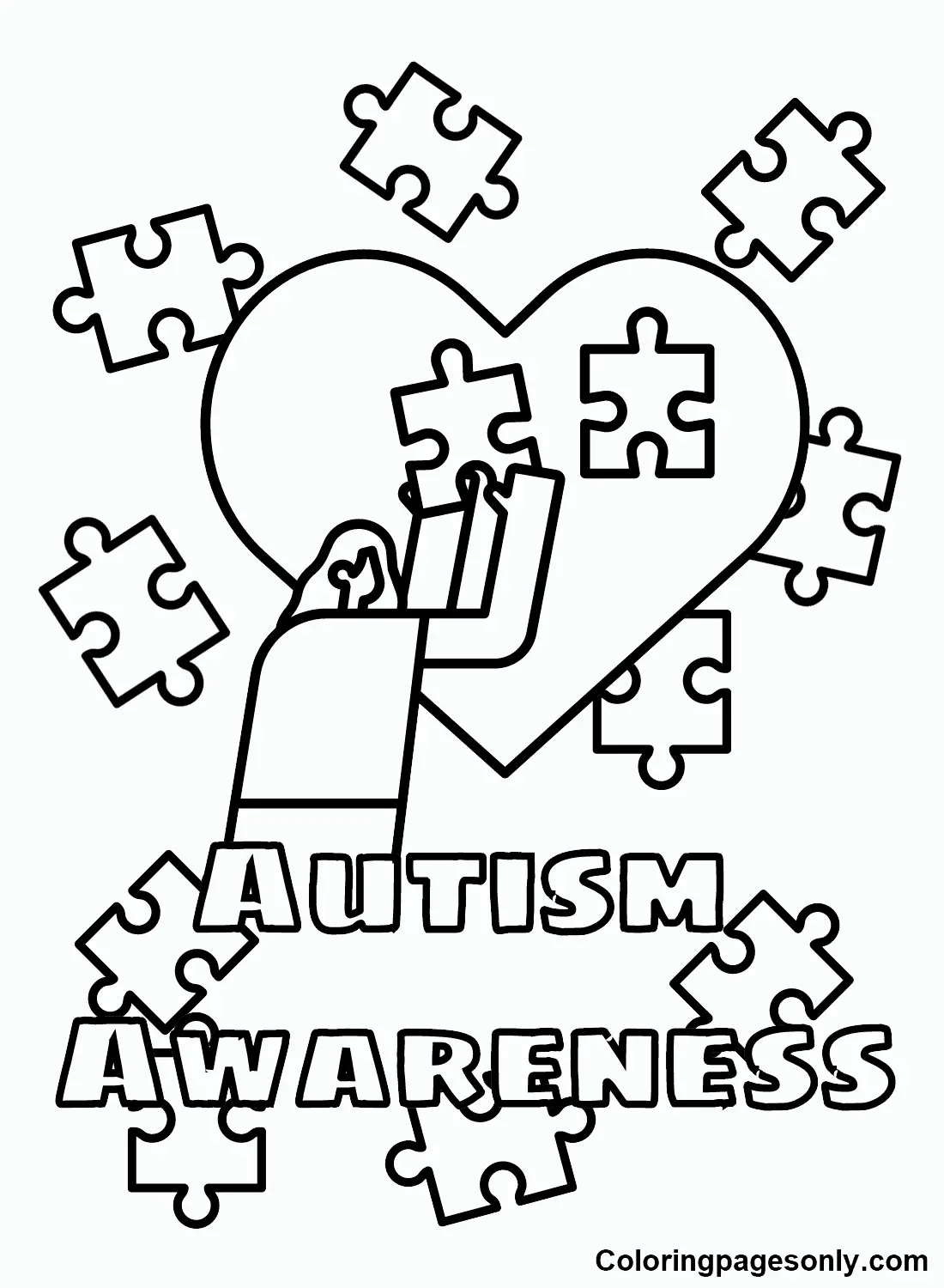 Desenhos de Paginas de Conscientizacao Sobre O Autismo Para Colorir 46