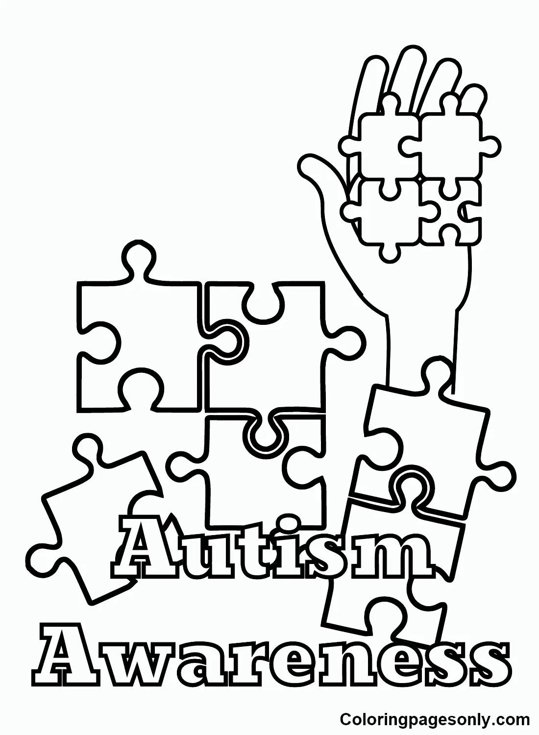 Desenhos de Paginas de Conscientizacao Sobre O Autismo Para Colorir 51