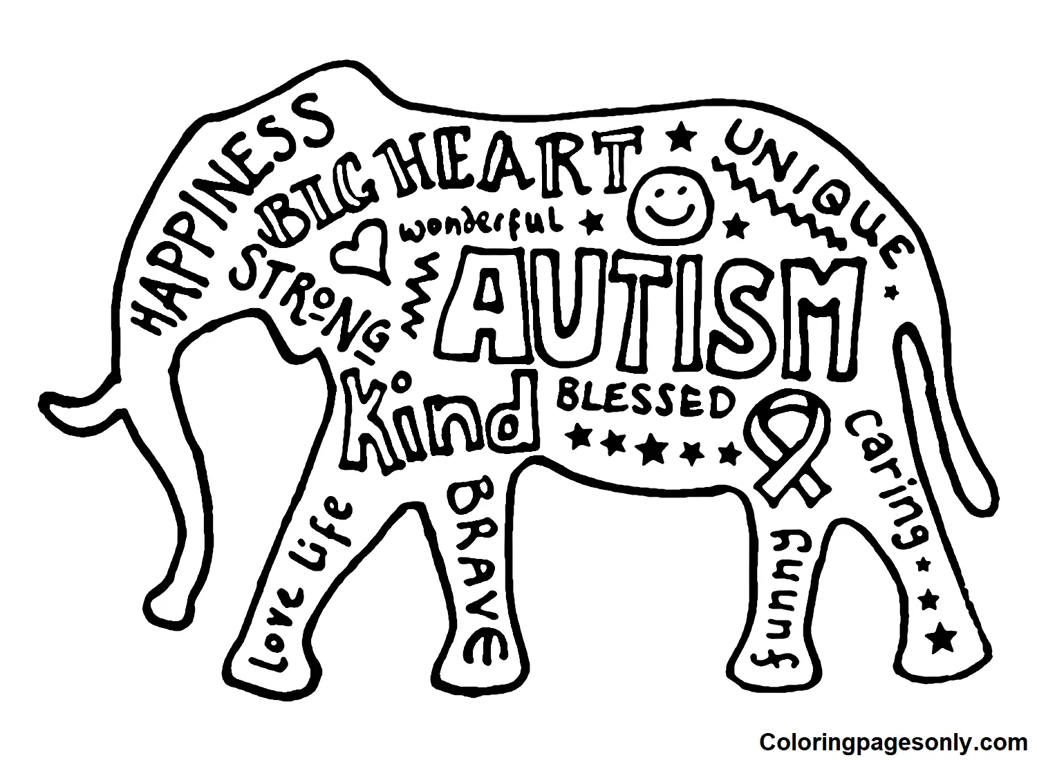 Desenhos de Paginas de Conscientizacao Sobre O Autismo Para Colorir 54