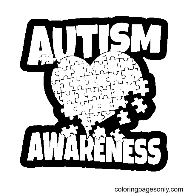 Desenhos de Paginas de Conscientizacao Sobre O Autismo Para Colorir 76