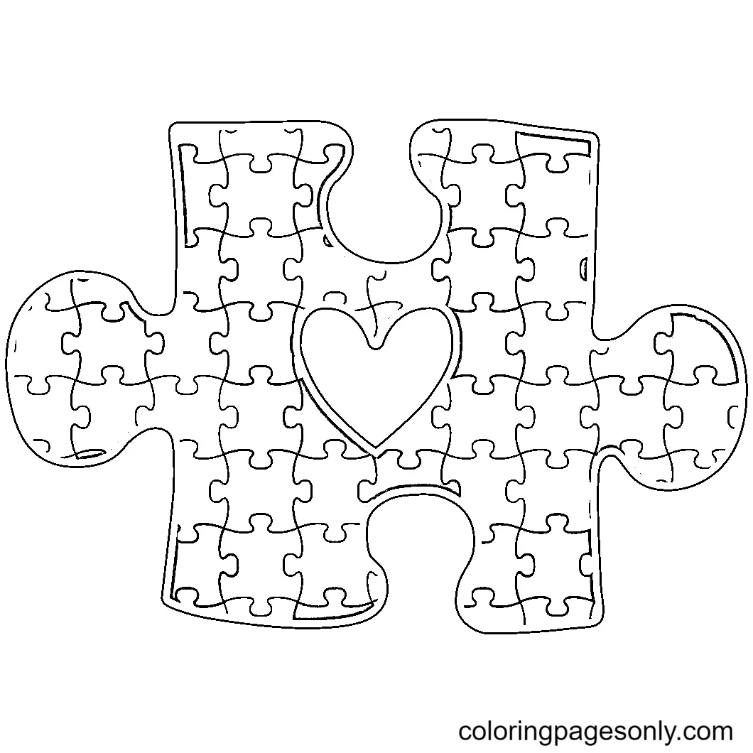 Desenhos de Paginas de Conscientizacao Sobre O Autismo Para Colorir 8