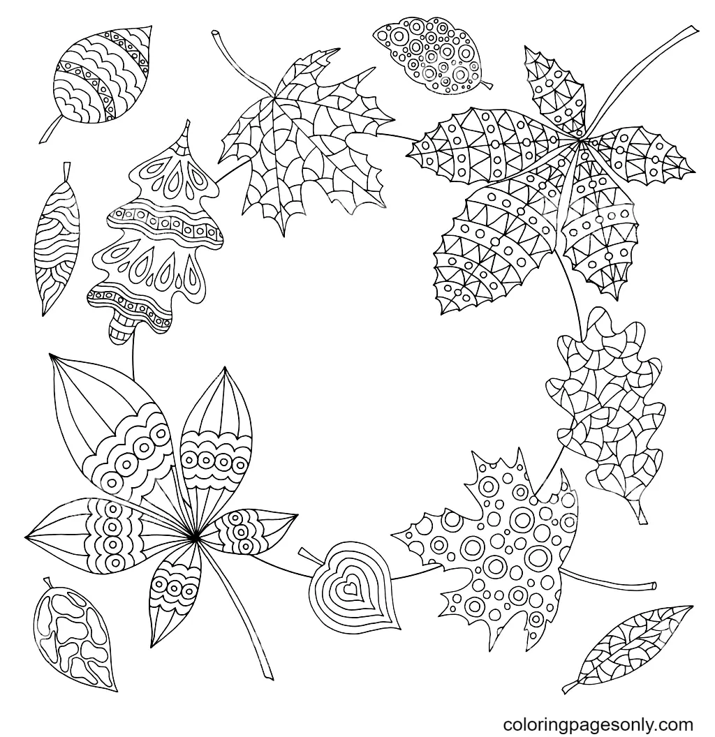 Autumn Leaves Coloring Pages 34