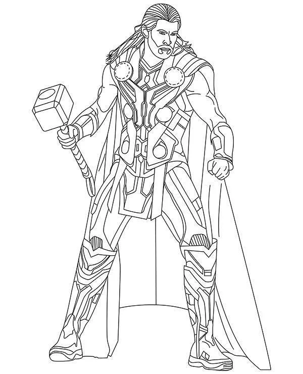 Avengers Thor Coloring Pages 4
