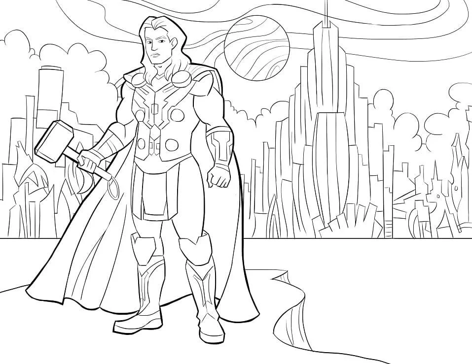 Avengers Thor Coloring Pages 6