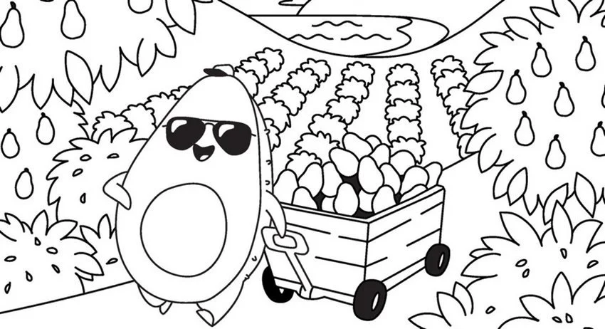 Aguacate Para Colorear 3