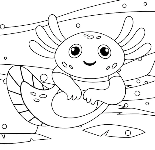 Axolotl Para Colorear 34